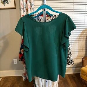 Vibrant Green Cap Sleeve Blouse